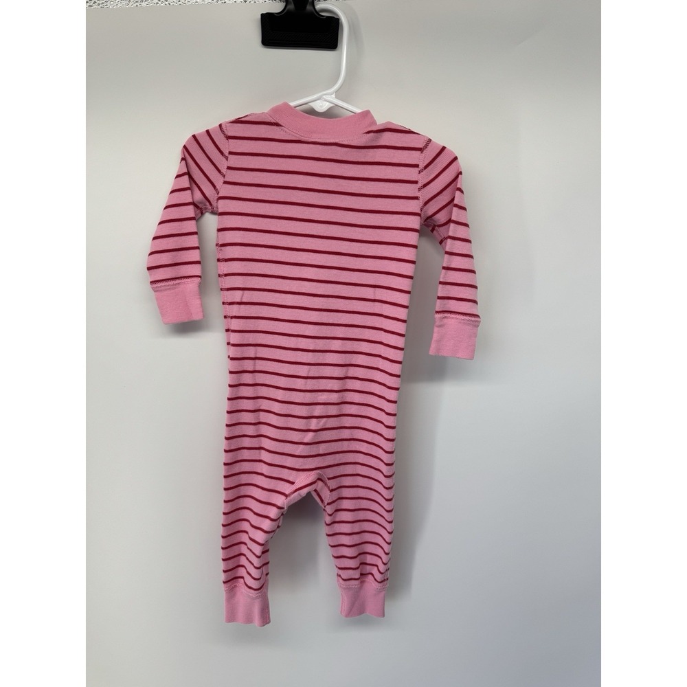 HANNA ANDERSSON Pink Striped Pajamas Sleeper Girl Size 12-18 Mo 75 EUC Perfect - Picture 2 of 3